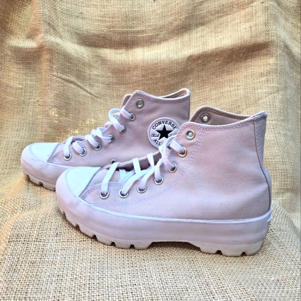 Converse Lugged High Top Sneakers Womens 7 Creme Platform